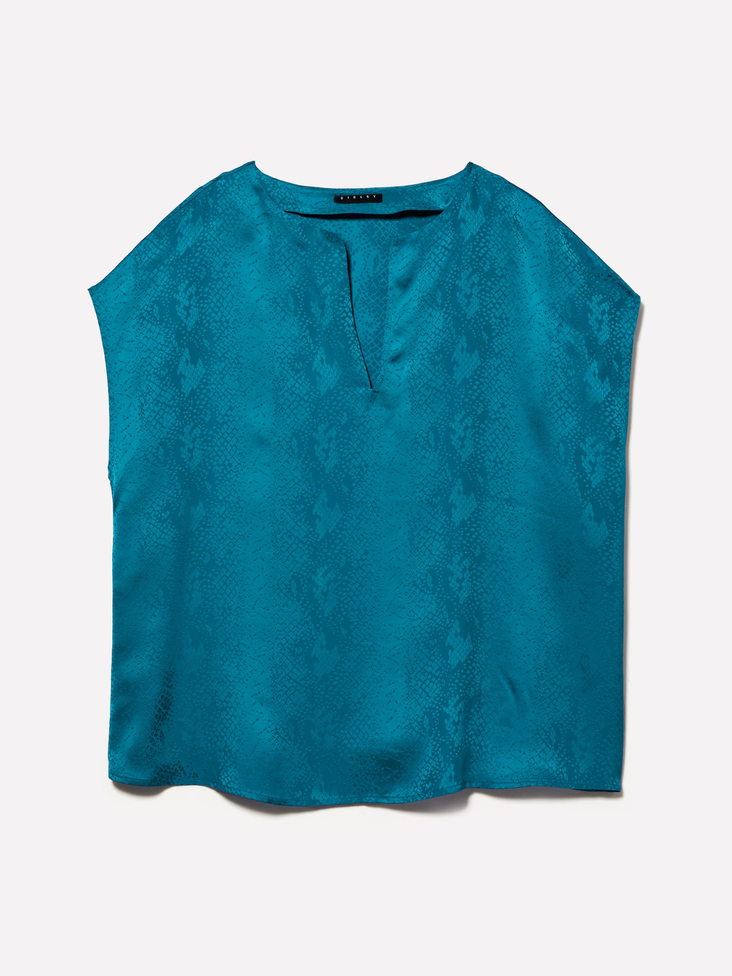 Blusa jacquard da donna verde ottanio | Sisley Outlet