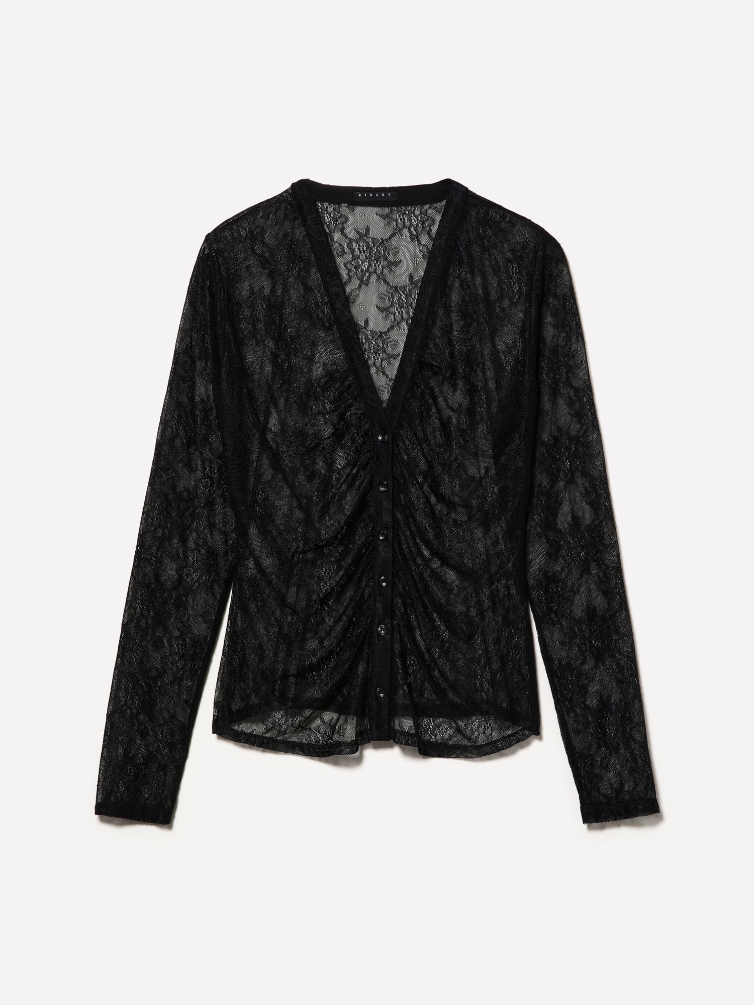 Blusa in pizzo da donna nero | Sisley Outlet
