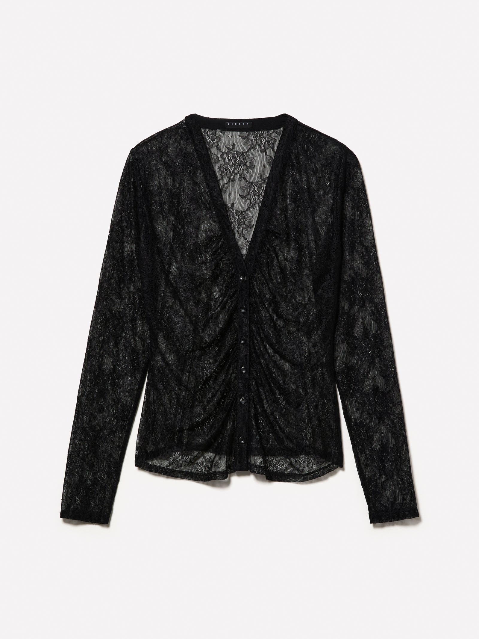 Blusa in pizzo da donna nero | Sisley Outlet