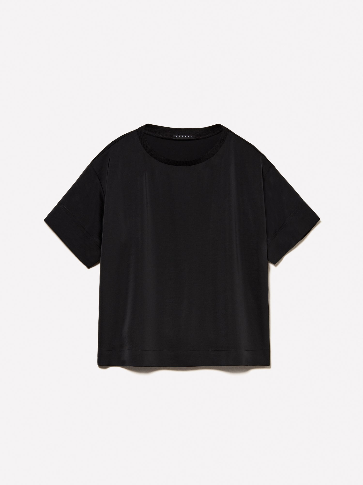 Blusa a maniche corte da donna nero | Sisley Outlet