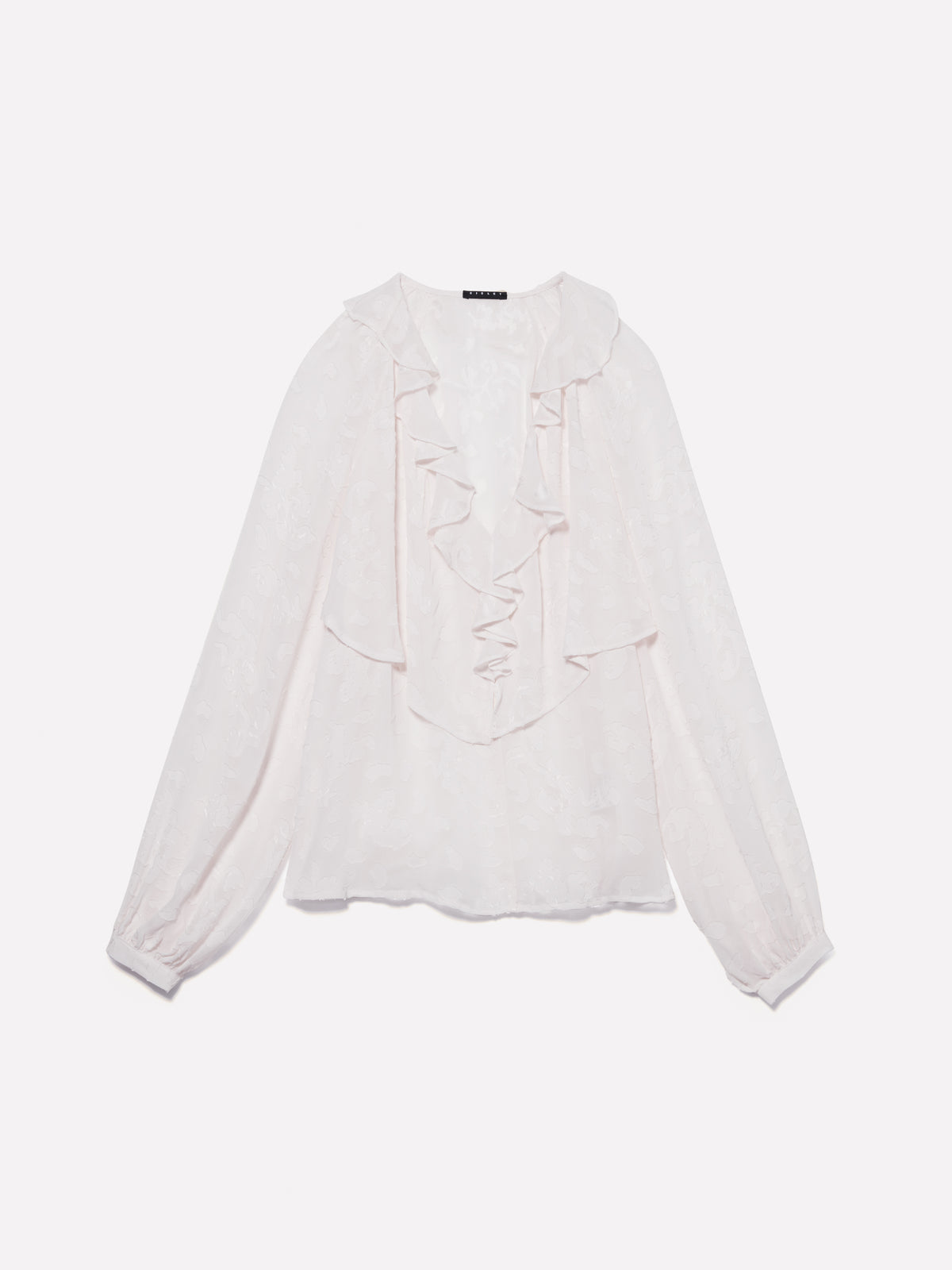 Blusa con rouches e volant