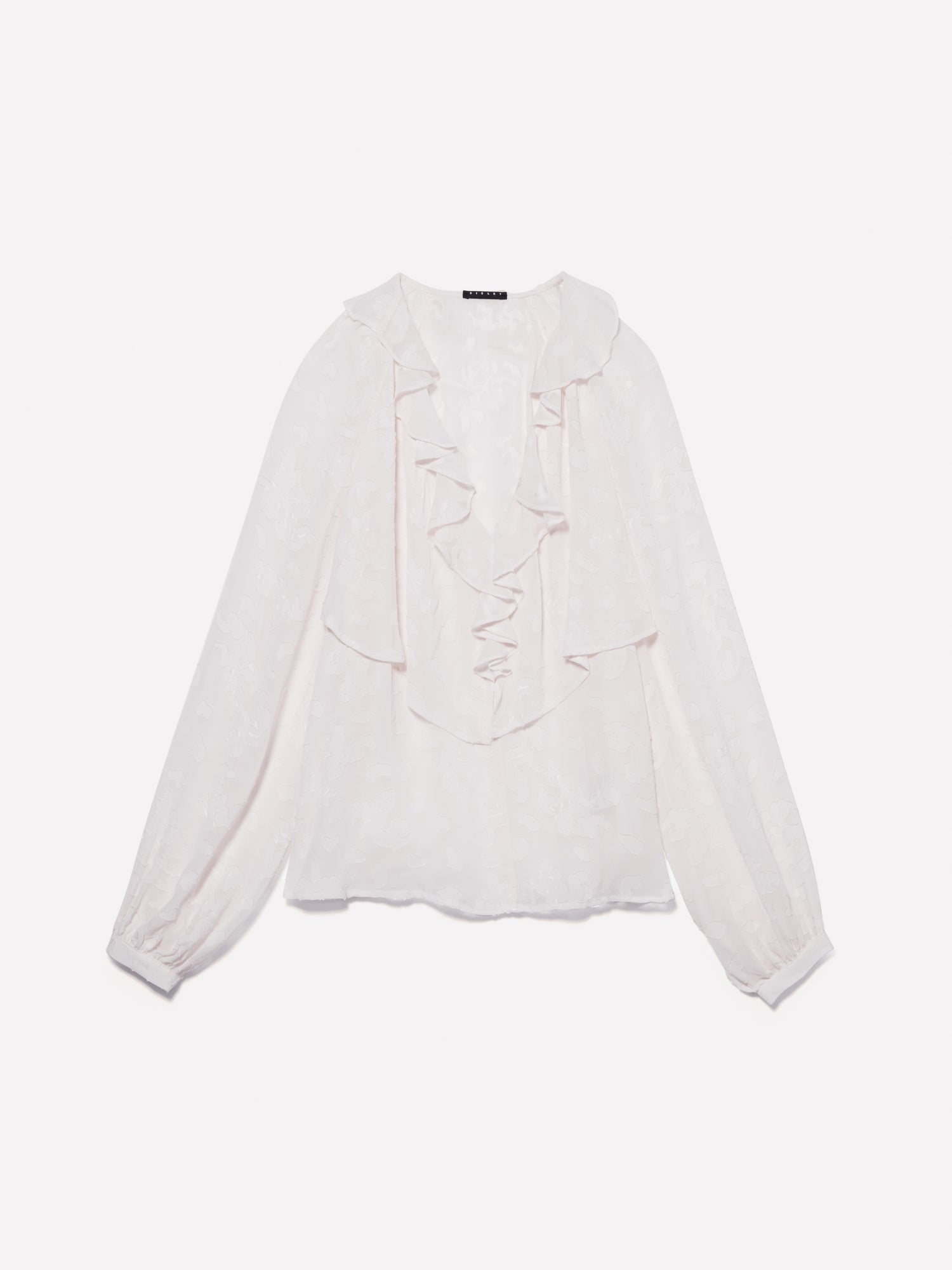 Blusa con rouches e volant da donna bianco panna | Sisley Outlet