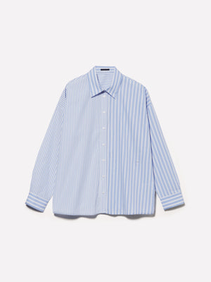 Camisa oversize con rayas fruncidas y