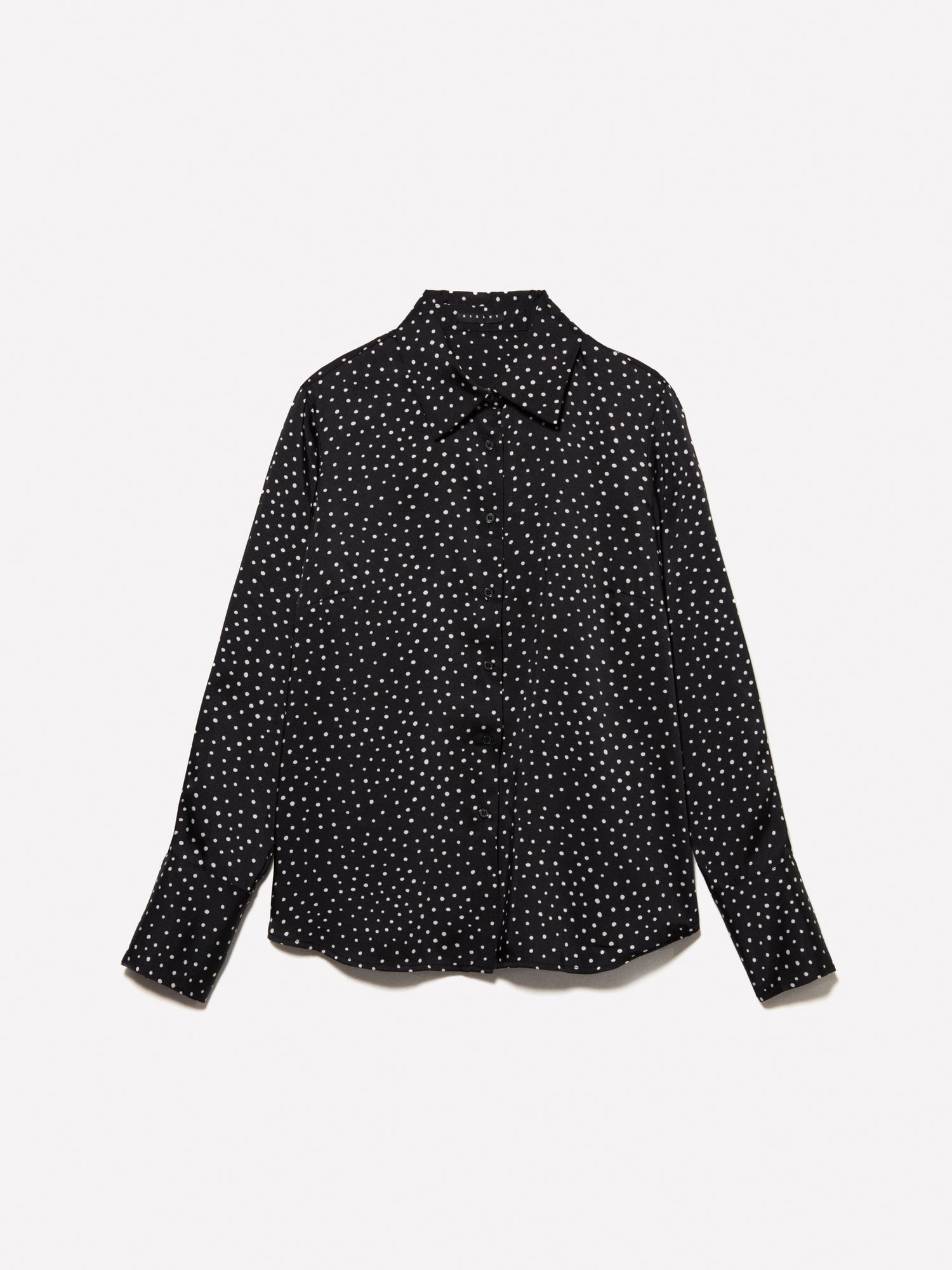 Camicia a pois da donna nero | Sisley Outlet