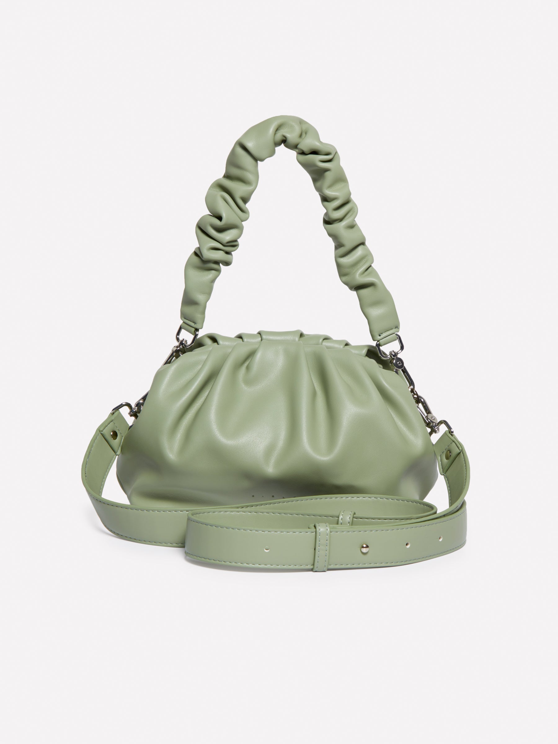 Pochette con manico arricciato da donna verde chiaro Sisley Outlet