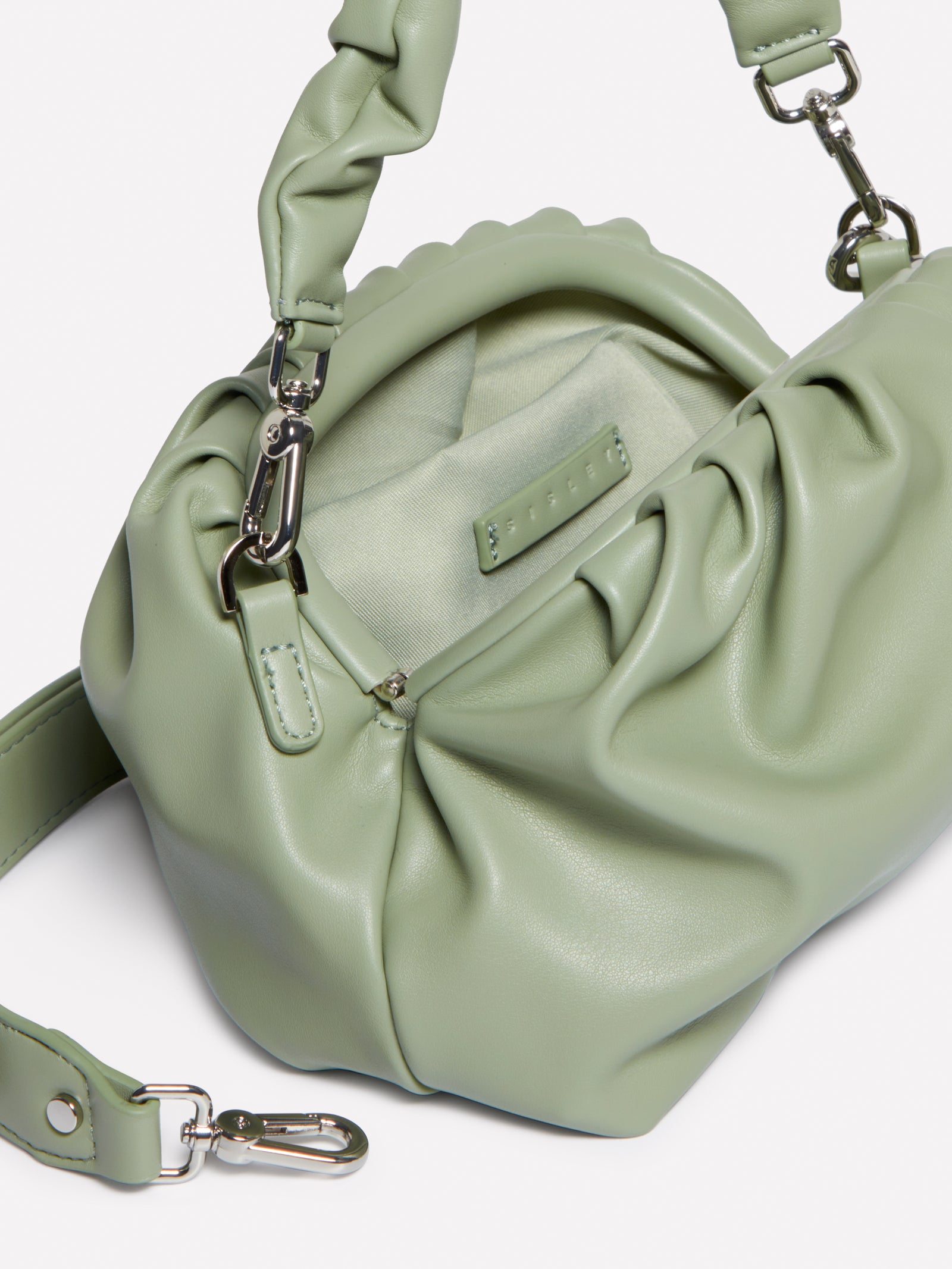 Pochette con manico arricciato da donna verde chiaro 3 | Sisley Outlet