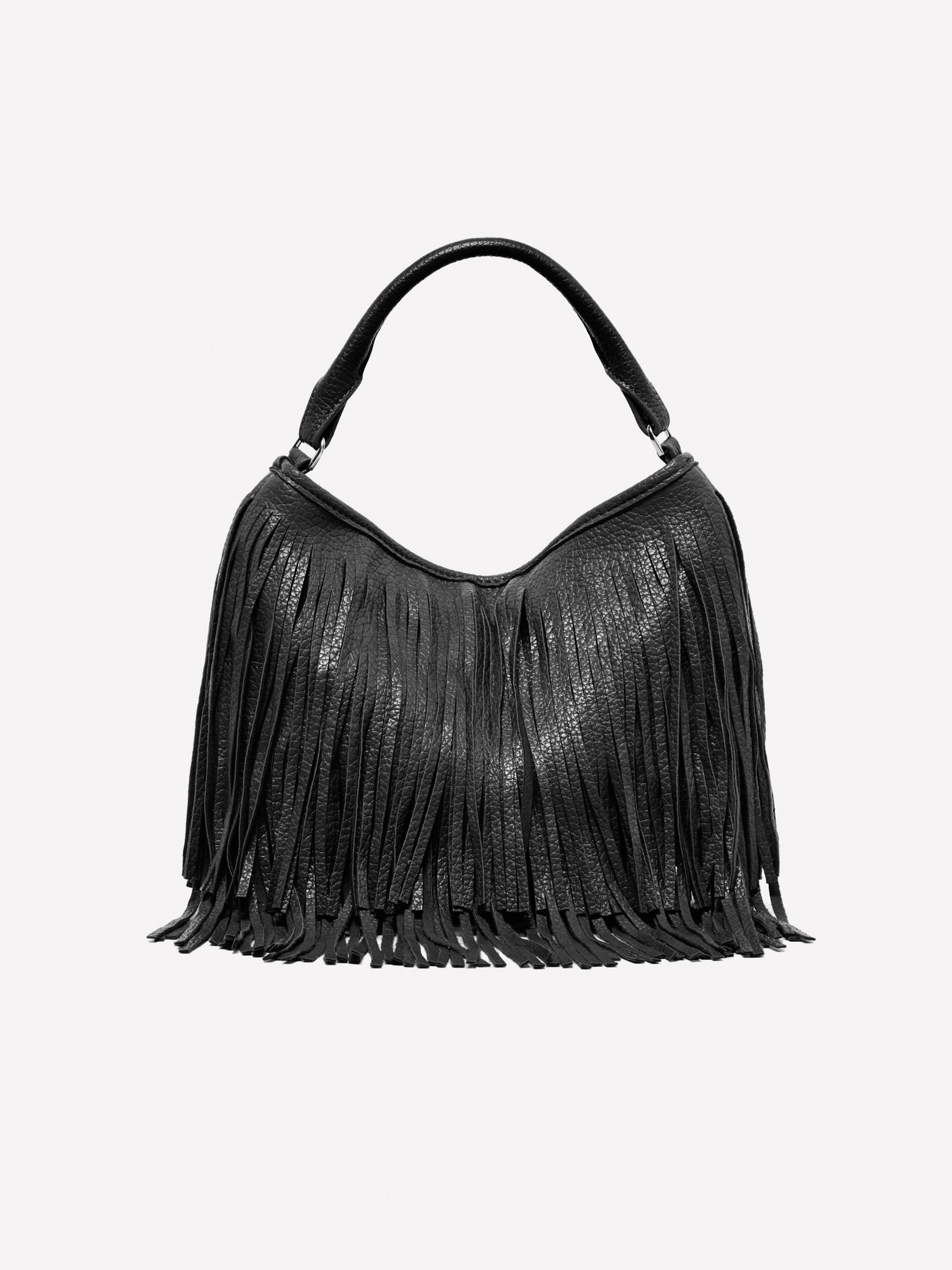 Borsa a spalla con frange da donna nero 2 | Sisley Outlet