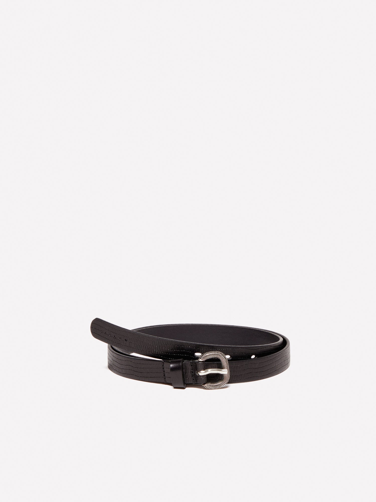 Cinturón fino 100% piel da donna nero | Sisley Outlet