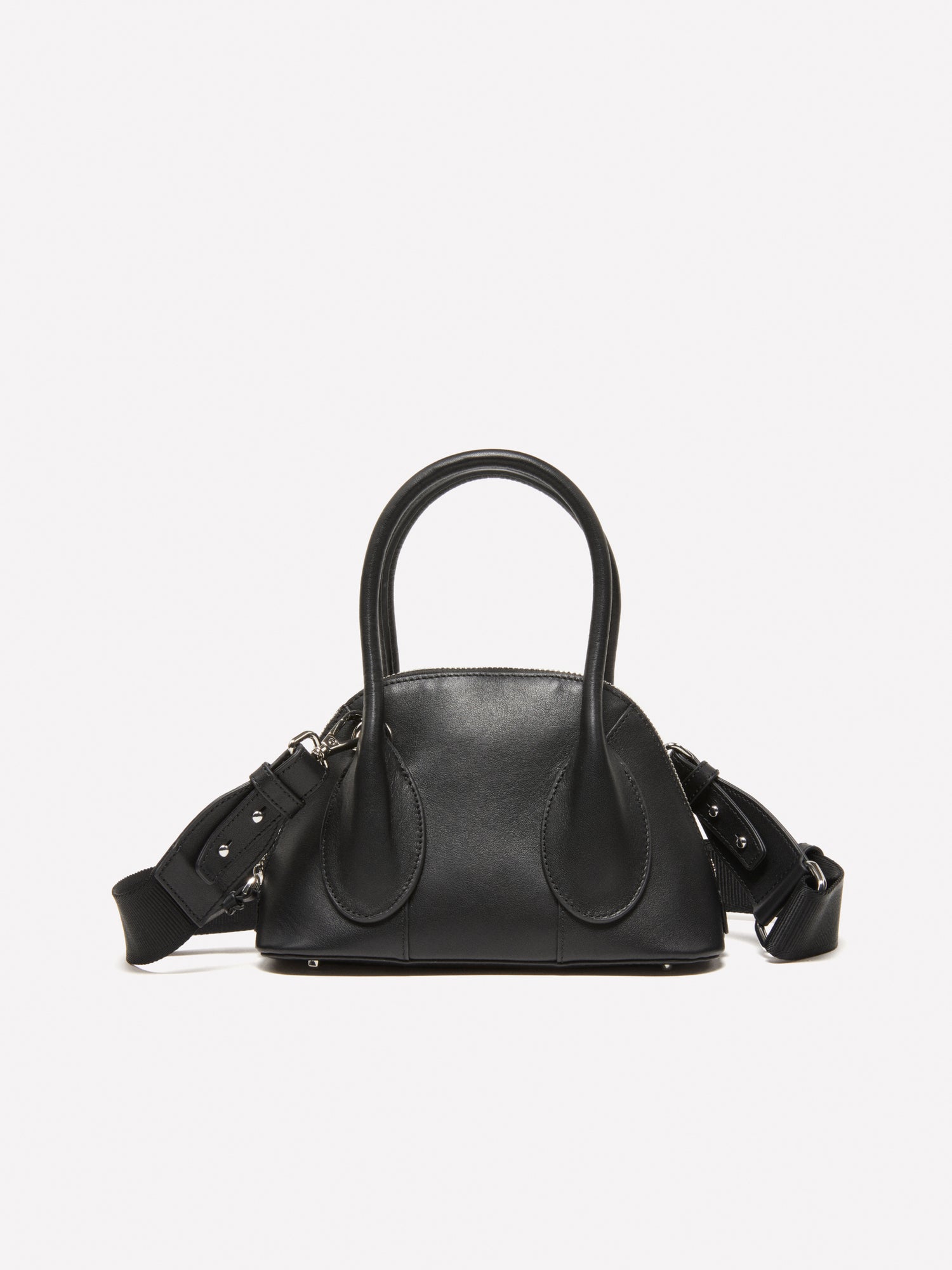 Bolso de piel con bandolera da donna nero | Sisley Outlet