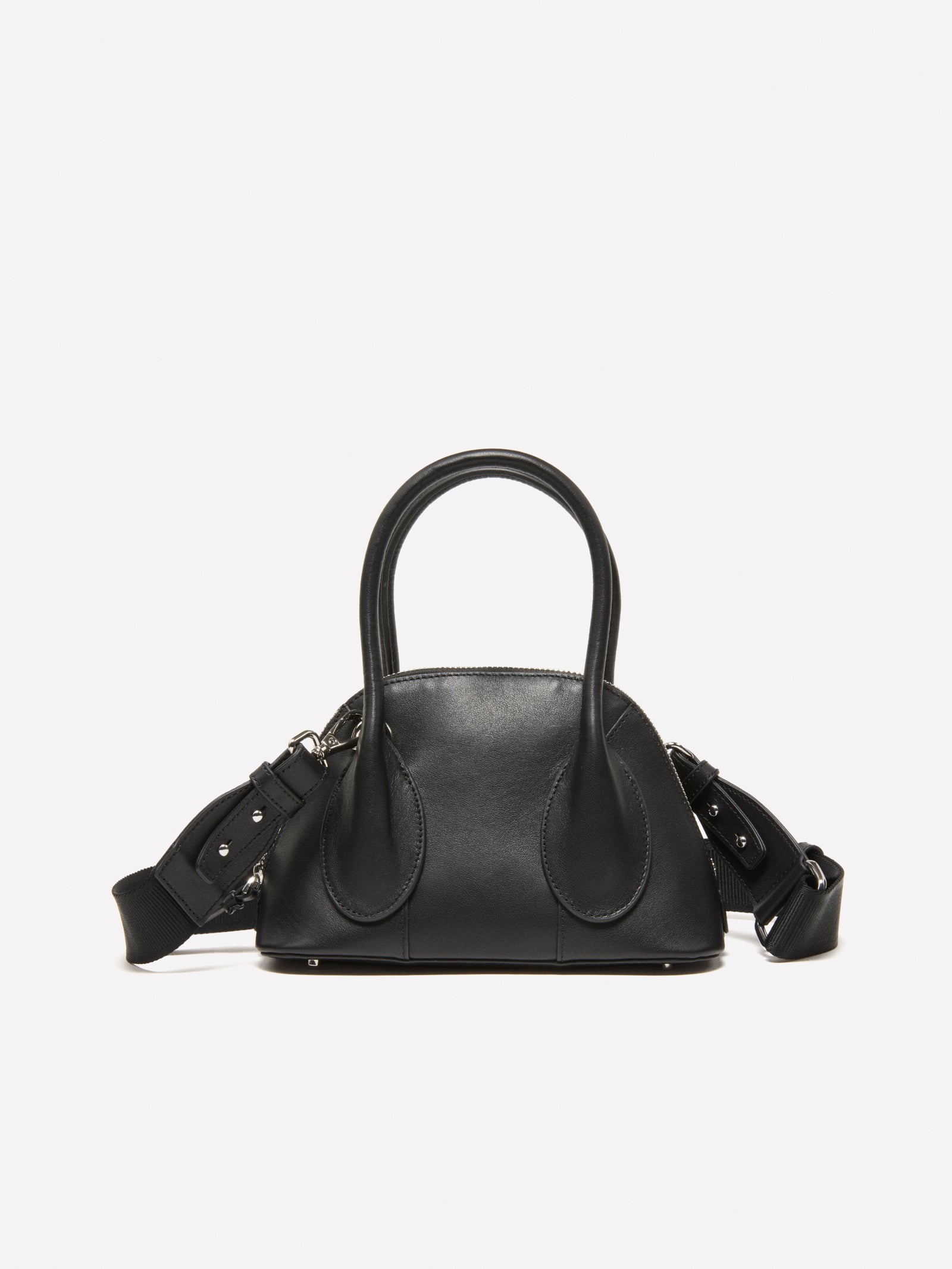 Bolso de piel con bandolera da donna nero | Sisley Outlet