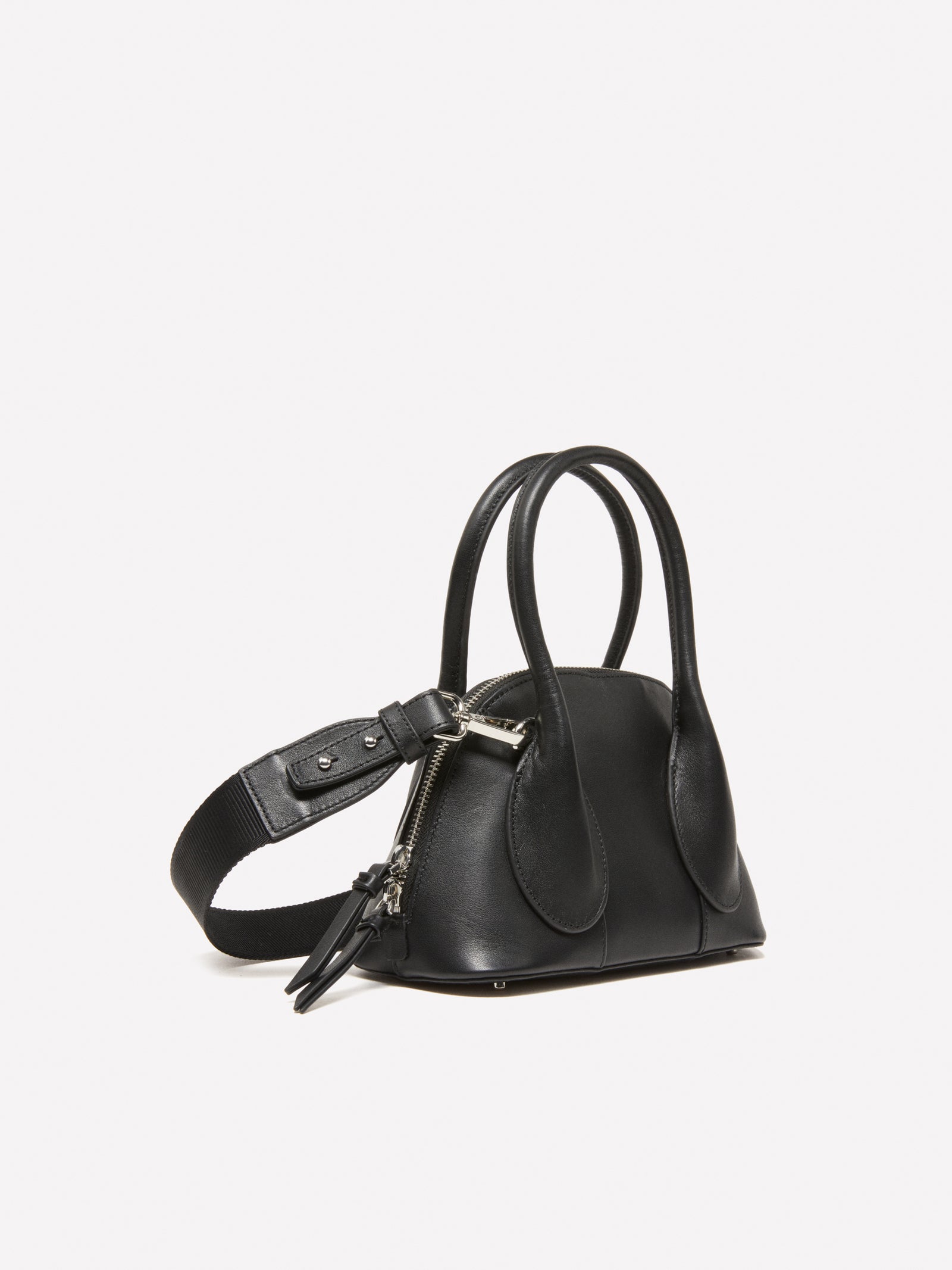 Bolso de piel con bandolera da donna nero 4 | Sisley Outlet
