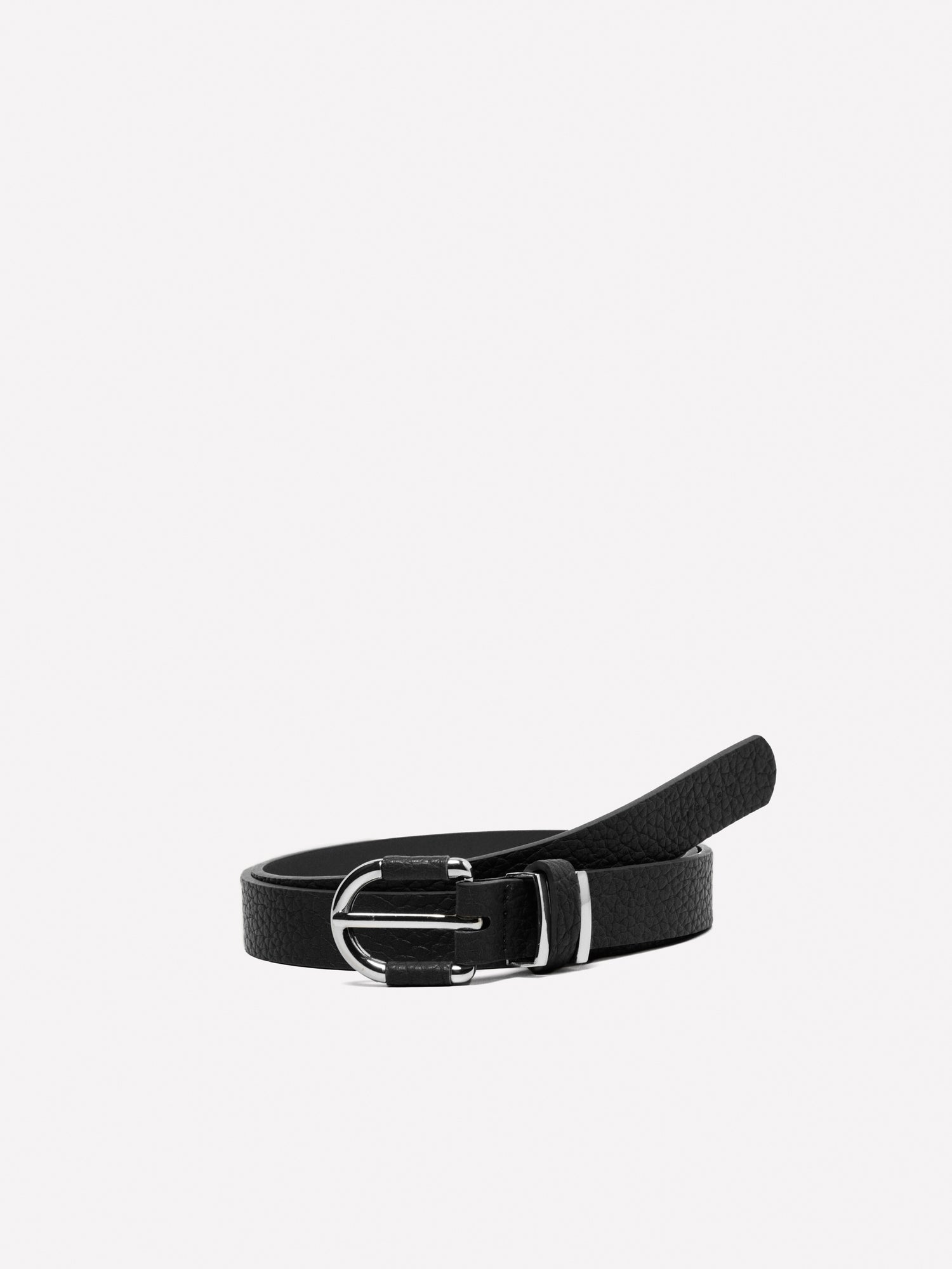 Cintura sottile texturizzata da donna nero | Sisley Outlet
