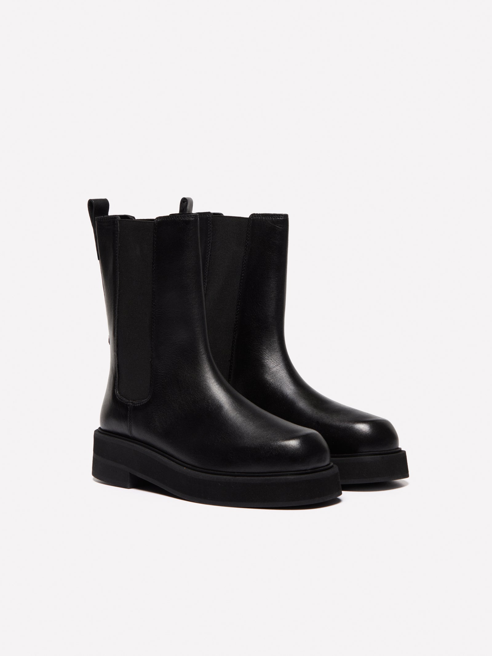 Botas Chelsea de cuero da donna nero | Sisley Outlet