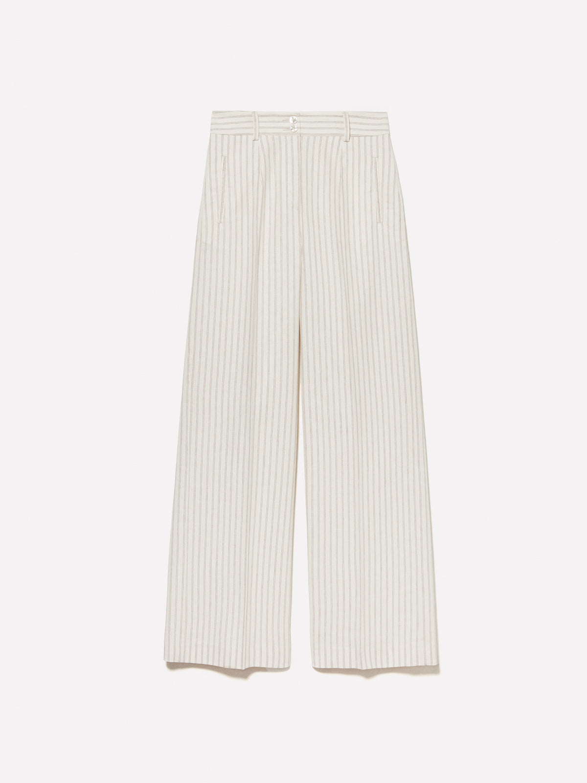 Pantaloni beige a righe
