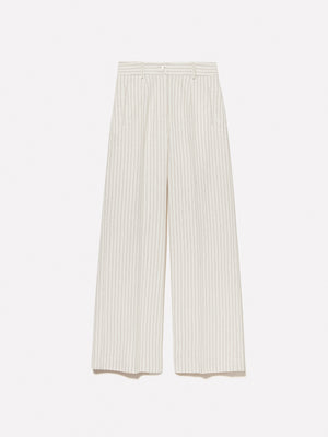 Pantaloni beige a righe
