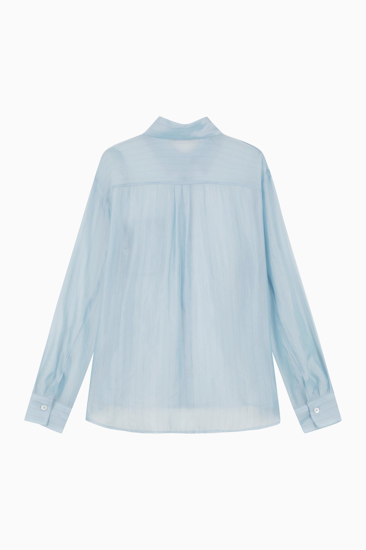 Camicia azzurra semi trasparente