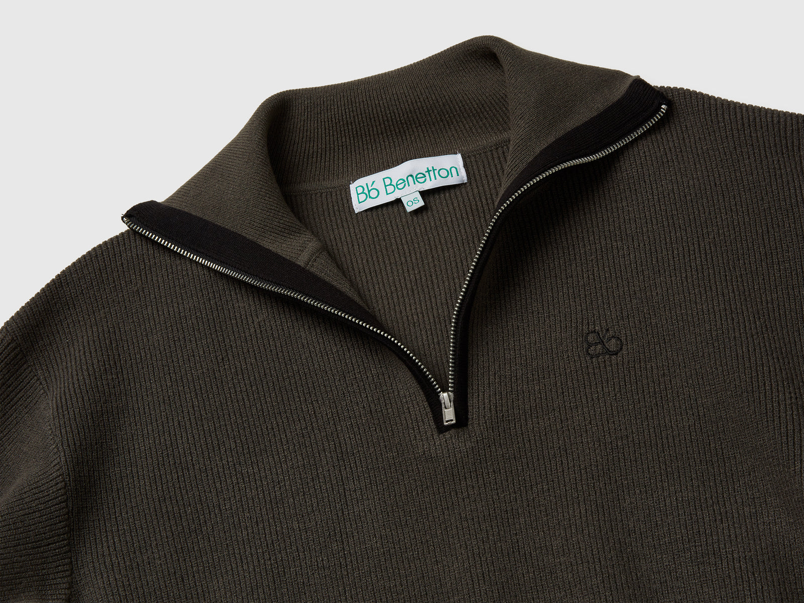 Maglione con mezza zip da donna marrone scuro 3 | Benetton Outlet