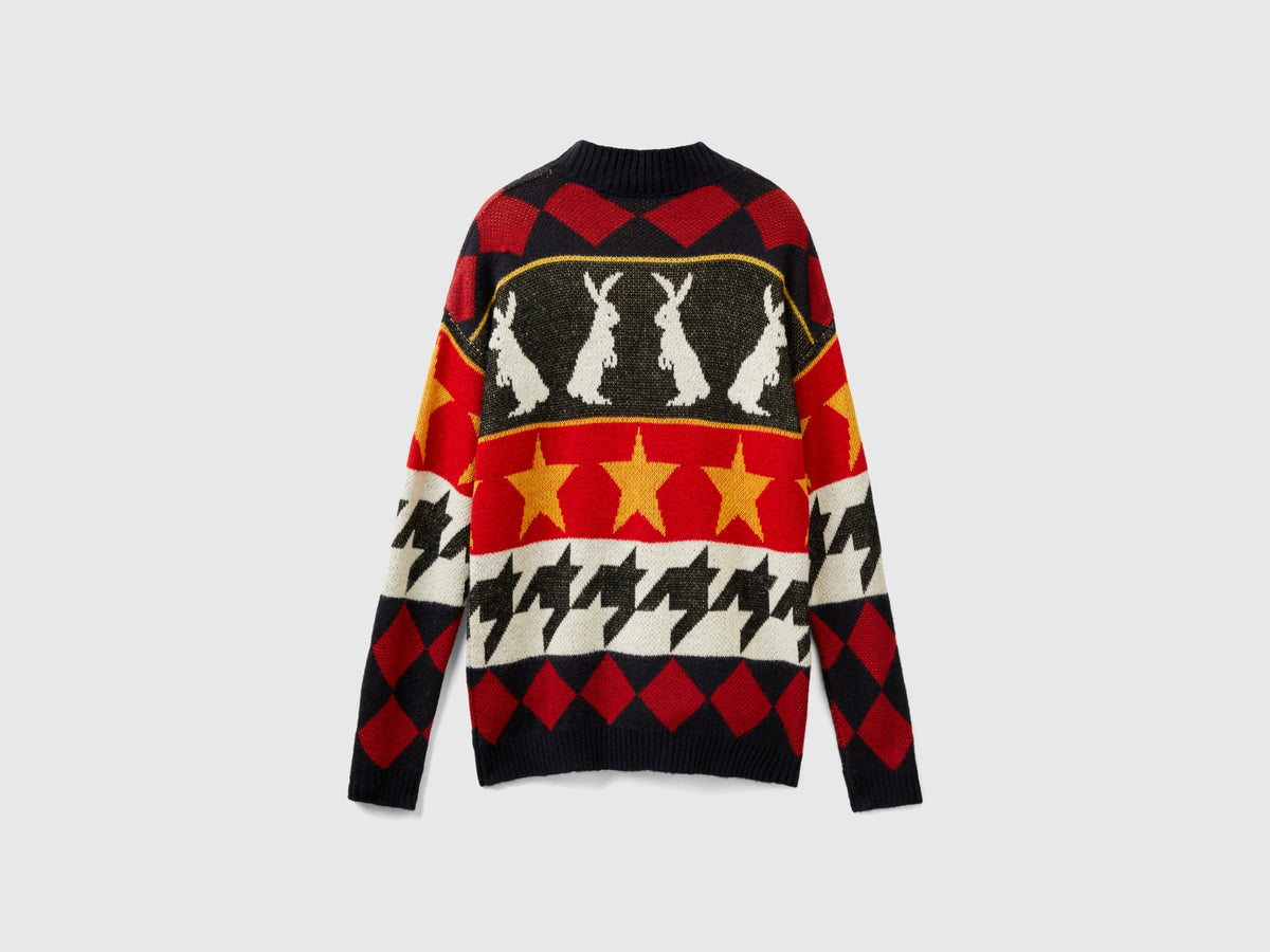 Maglia lupetto jacquard