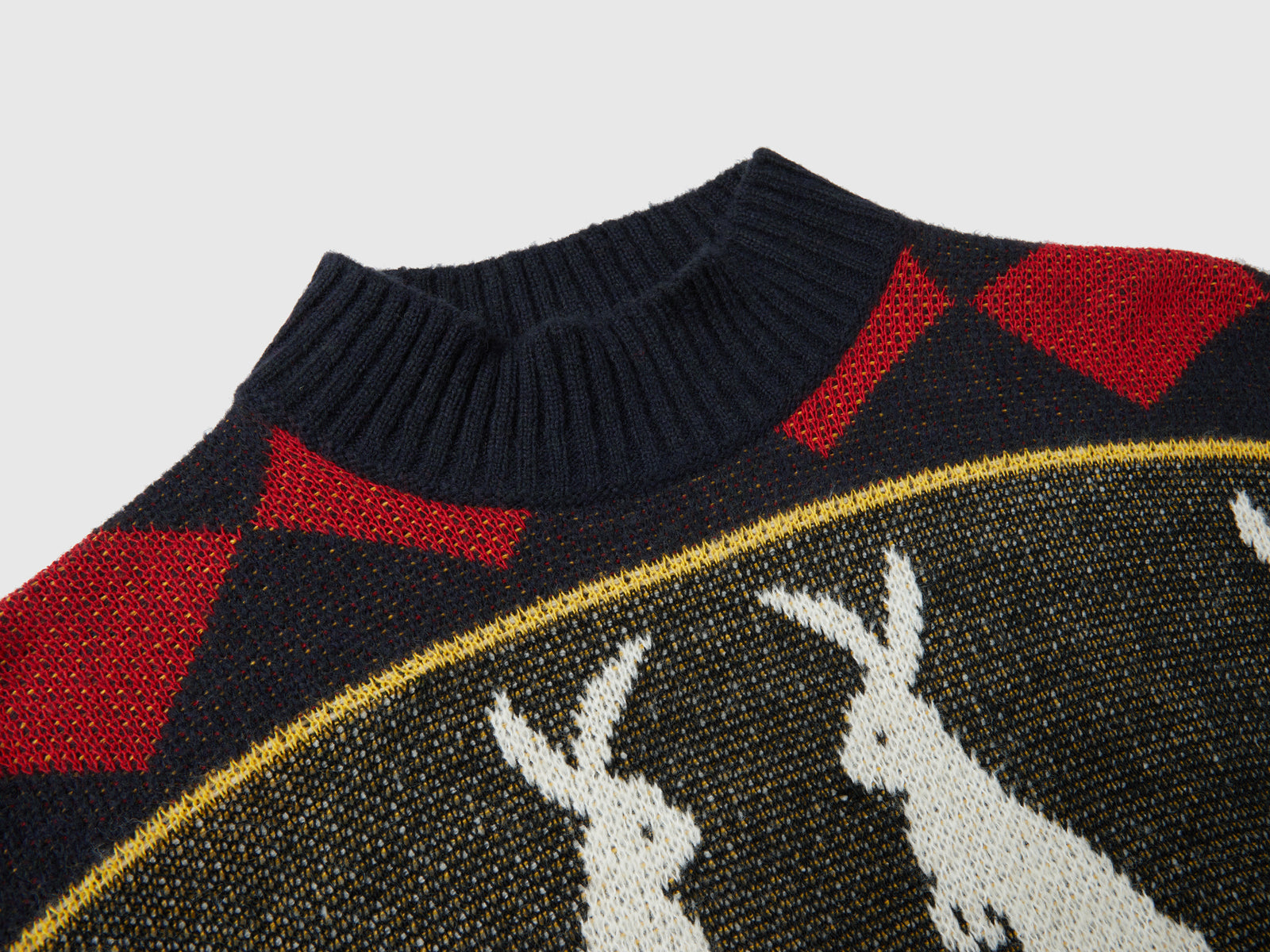 Maglia lupetto jacquard da uomo nero 3 | Benetton Outlet