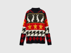 Maglia lupetto jacquard