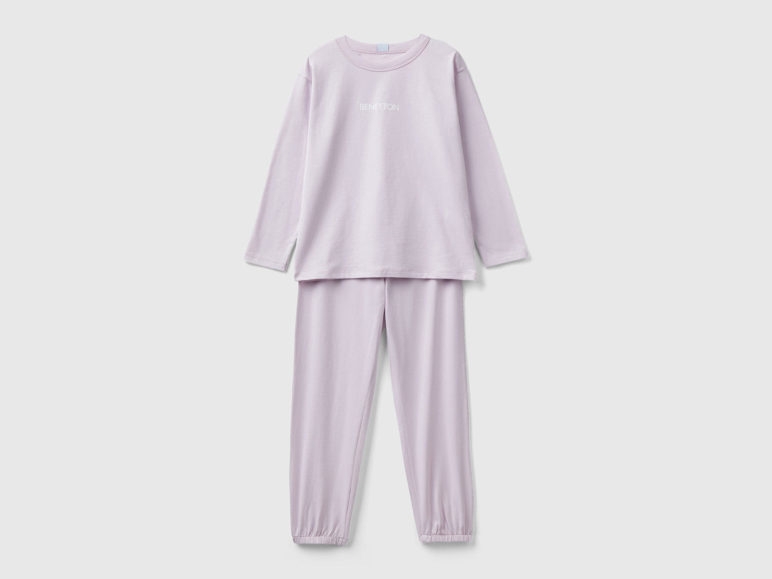 Pigiama con logo 100% cotone da bambino lilla | Benetton Outlet