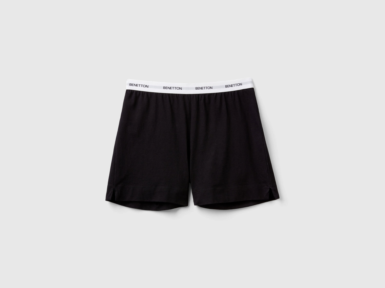 Shorts con elastico logato da donna nero | Benetton Outlet