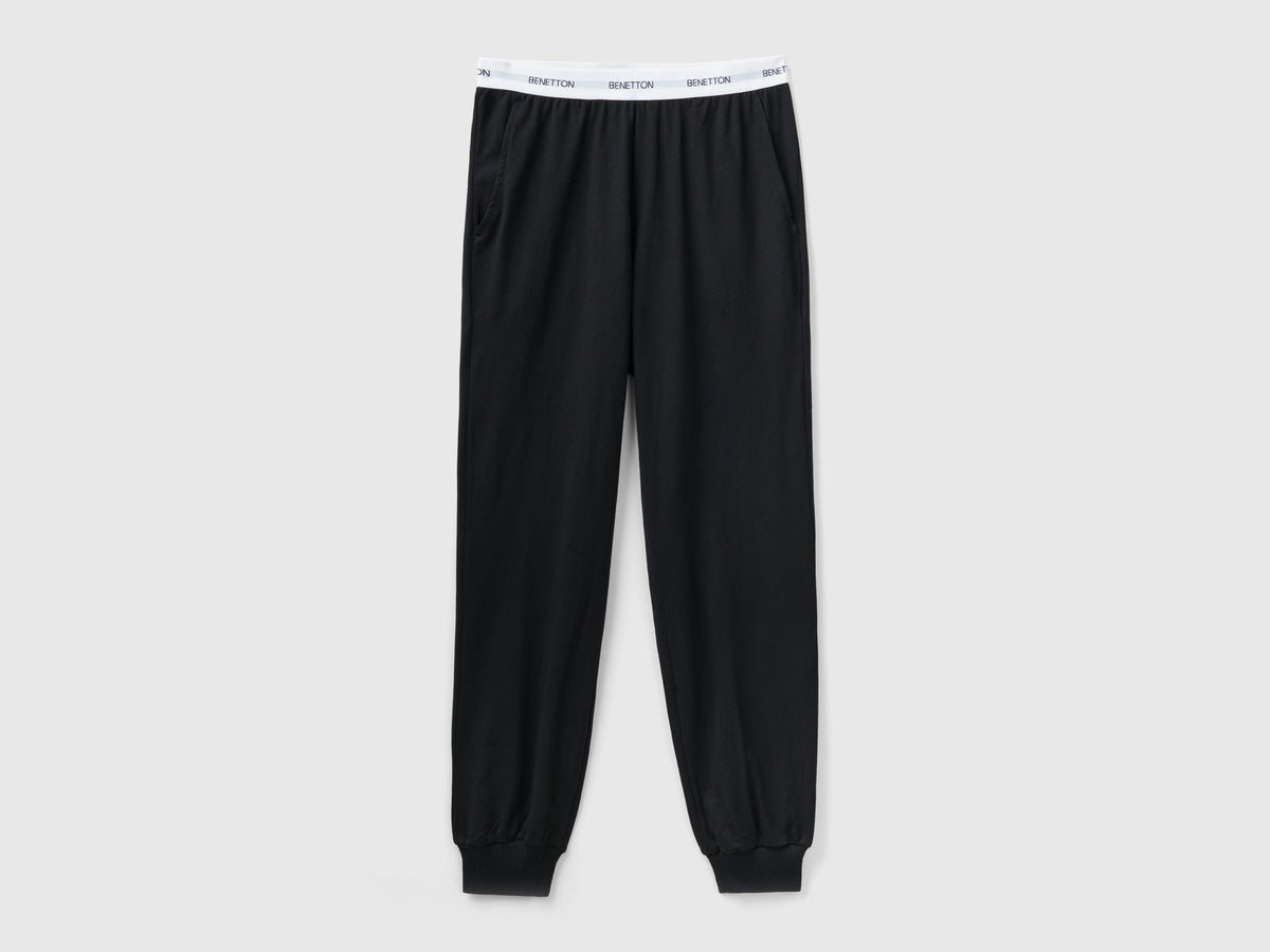 Pantaloni con elastico logato