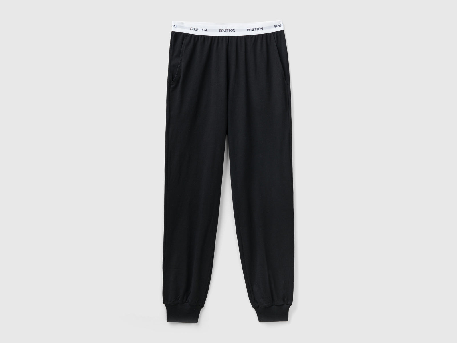 Pantaloni con elastico logato da donna nero | Benetton Outlet