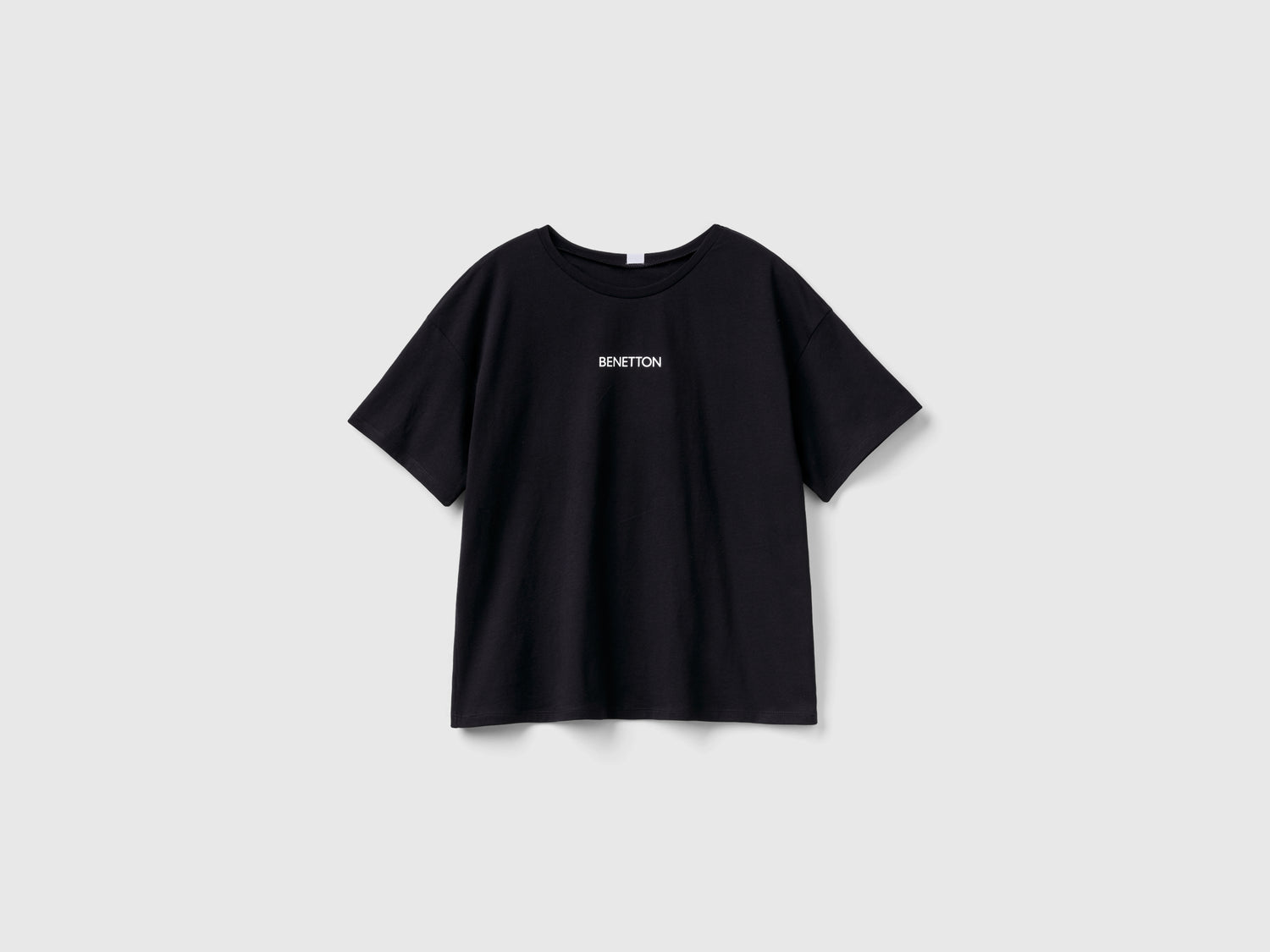 Camiseta 100% algodón da donna nero | Benetton Outlet