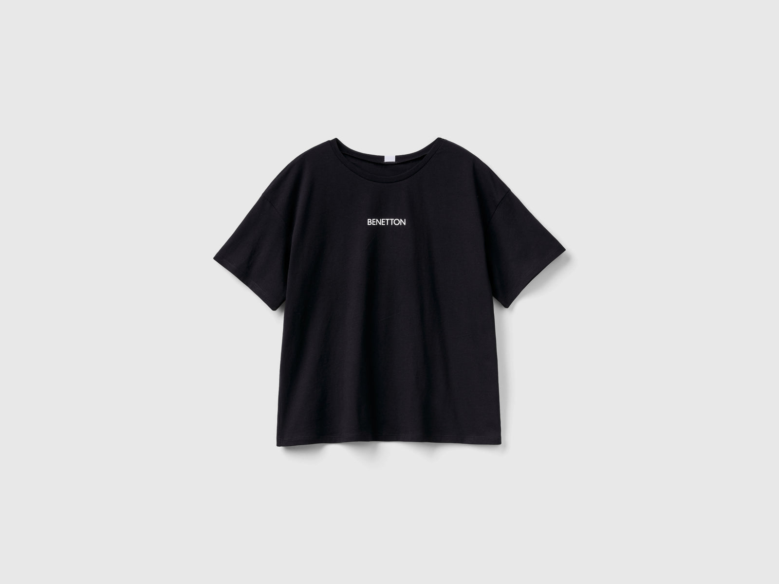 Camiseta 100% algodón da donna nero | Benetton Outlet