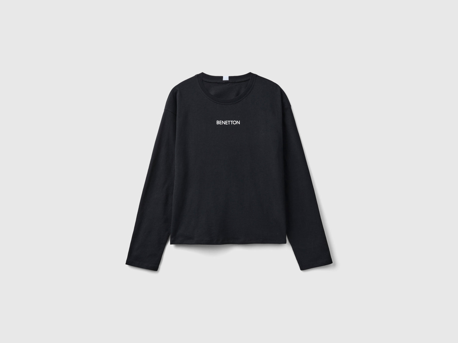 Maglietta con stampa logo da donna nero | Benetton Outlet
