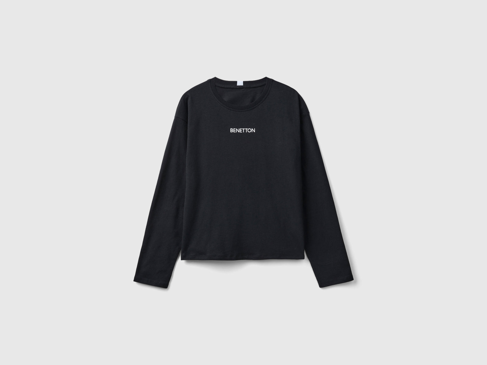 Maglietta con stampa logo da donna nero | Benetton Outlet