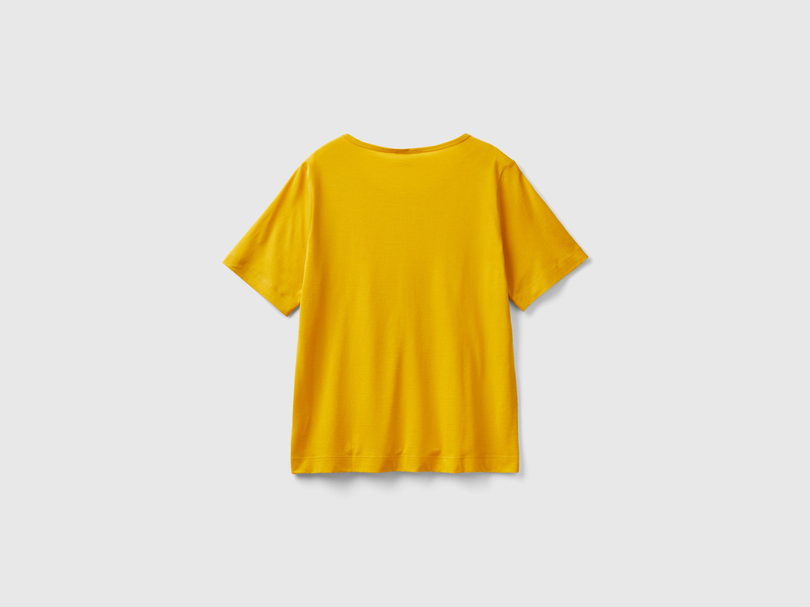 T-shirt ocra a manica corta da donna giallo 2 | Benetton Outlet
