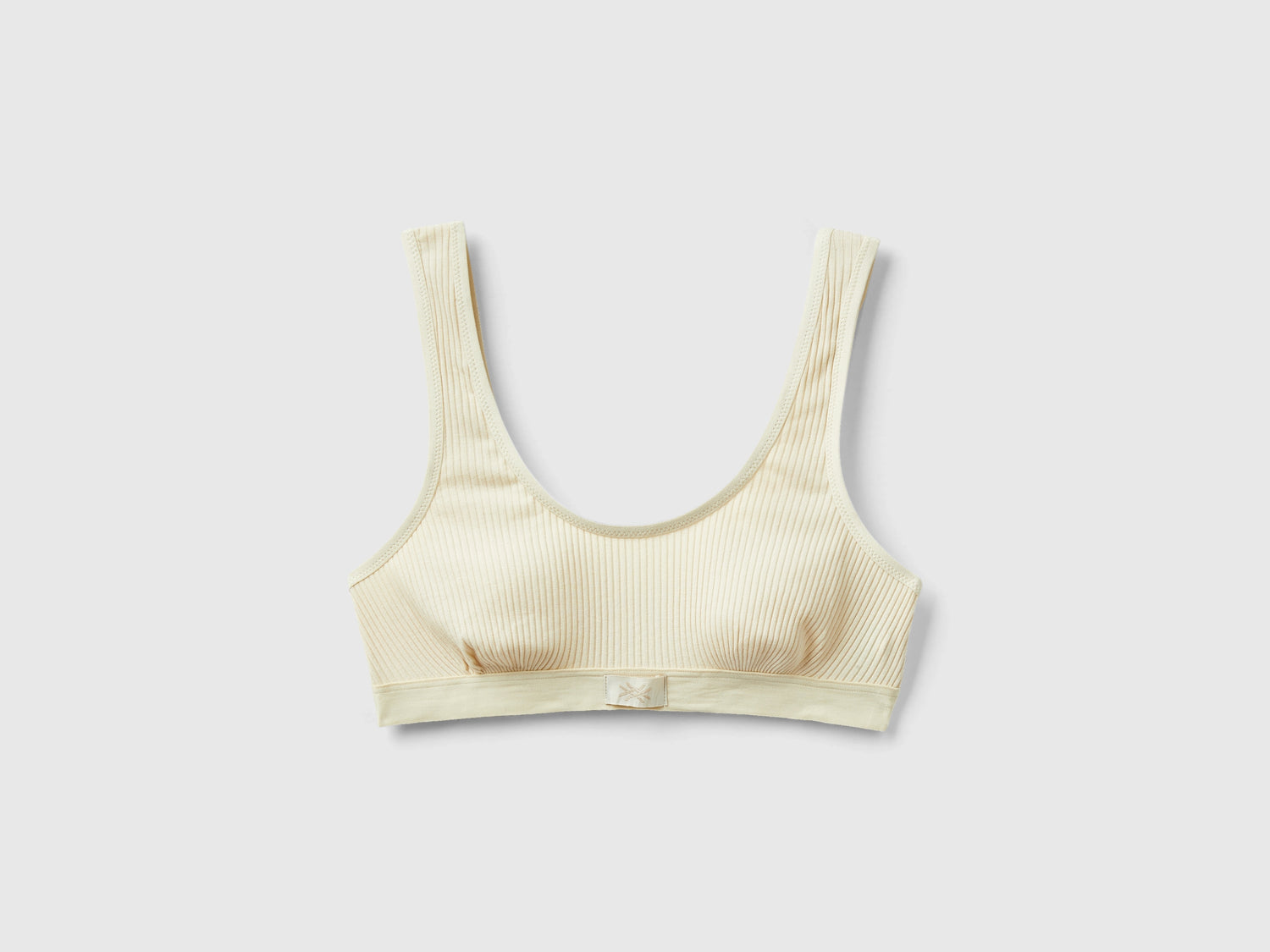 Reggiseno brassiere a costine da donna beige | Benetton Outlet