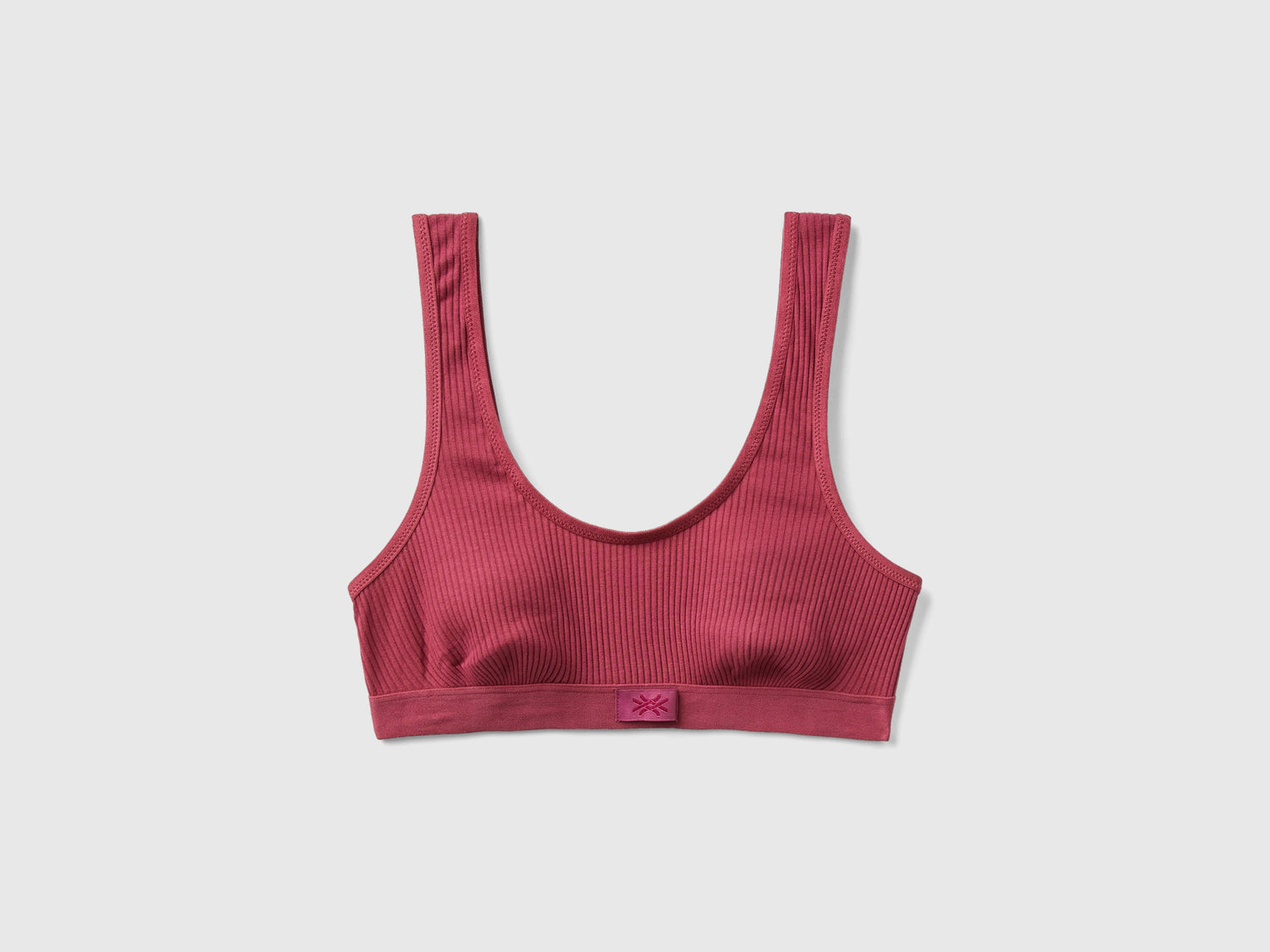 Reggiseno brassiere a costine da donna malva | Benetton Outlet