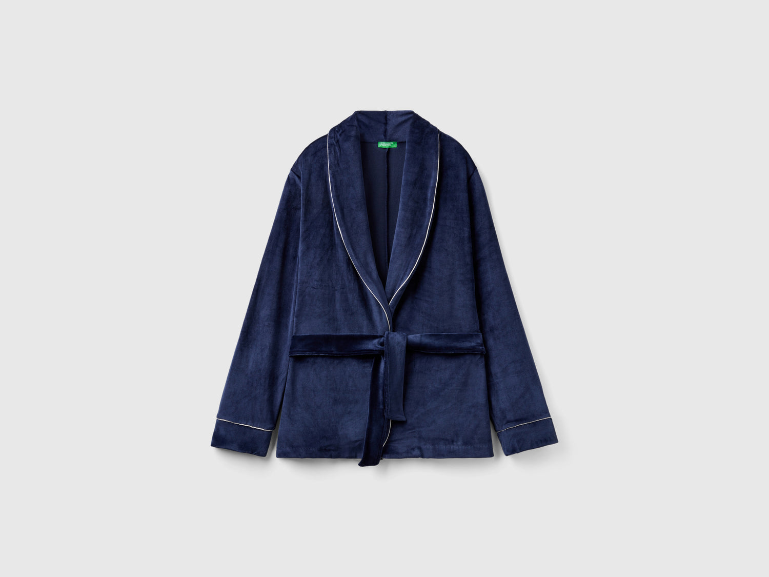 Chaqueta de pijama de terciopelo da donna blu scuro | Benetton Outlet