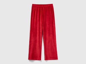 Pantaloni palazzo in velour