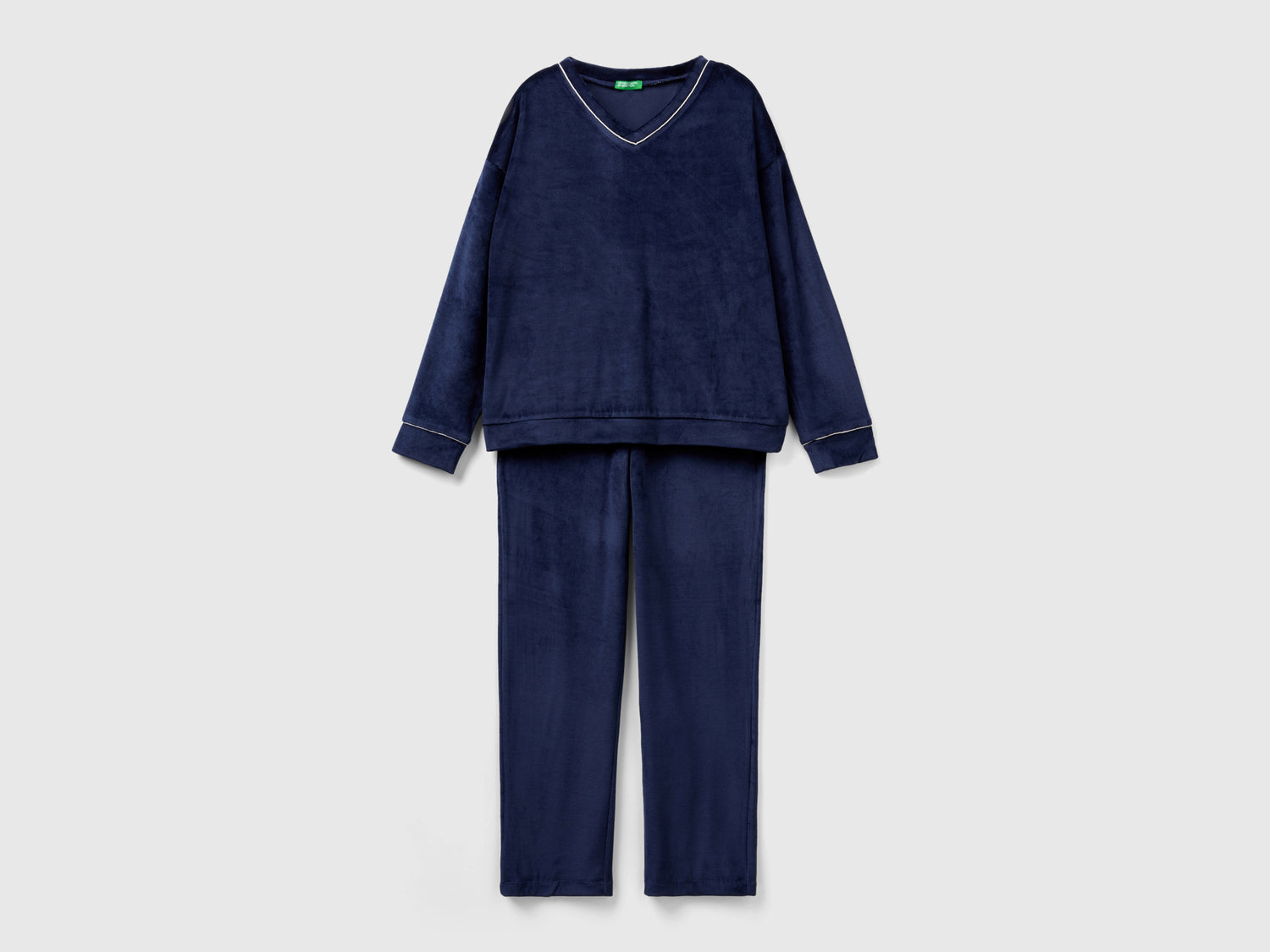Pigiama in velour da donna blu scuro | Benetton Outlet