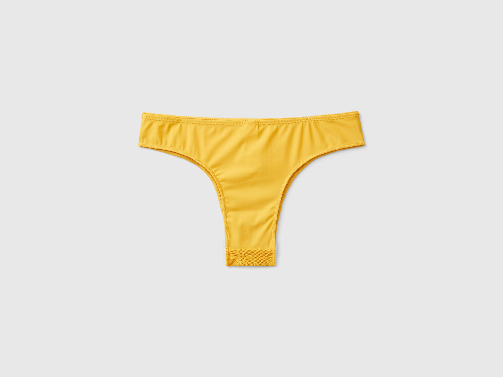 Braguita brasileña de encaje y microfibra da donna giallo 2 | Benetton Outlet