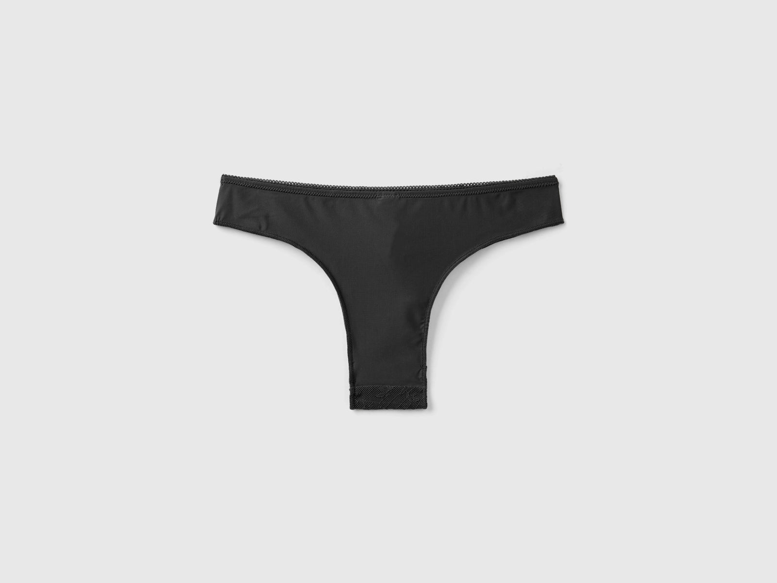 Braguita brasileña de encaje y microfibra da donna nero 2 | Benetton Outlet