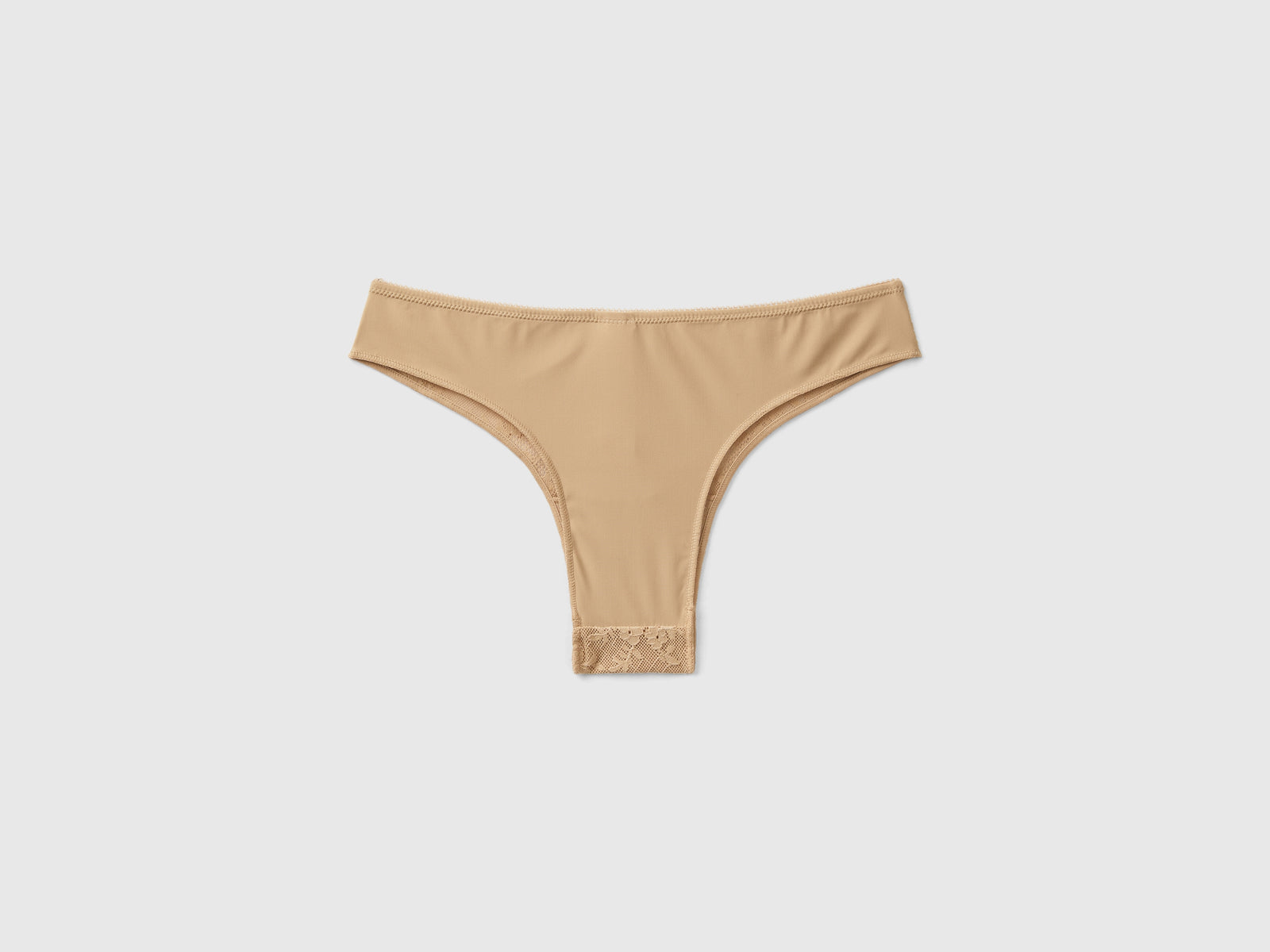 Brasiliana in pizzo e microfibra da donna cammello 2 | Benetton Outlet