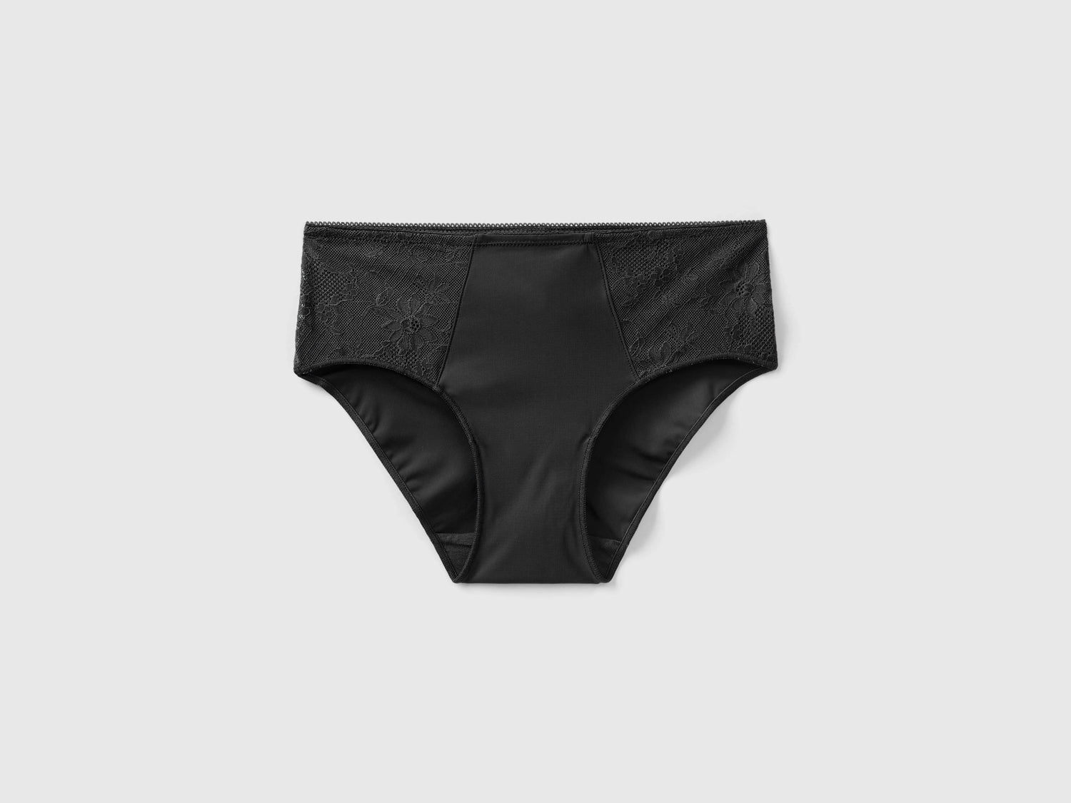 Culottes de encaje y microfibra da donna nero | Benetton Outlet