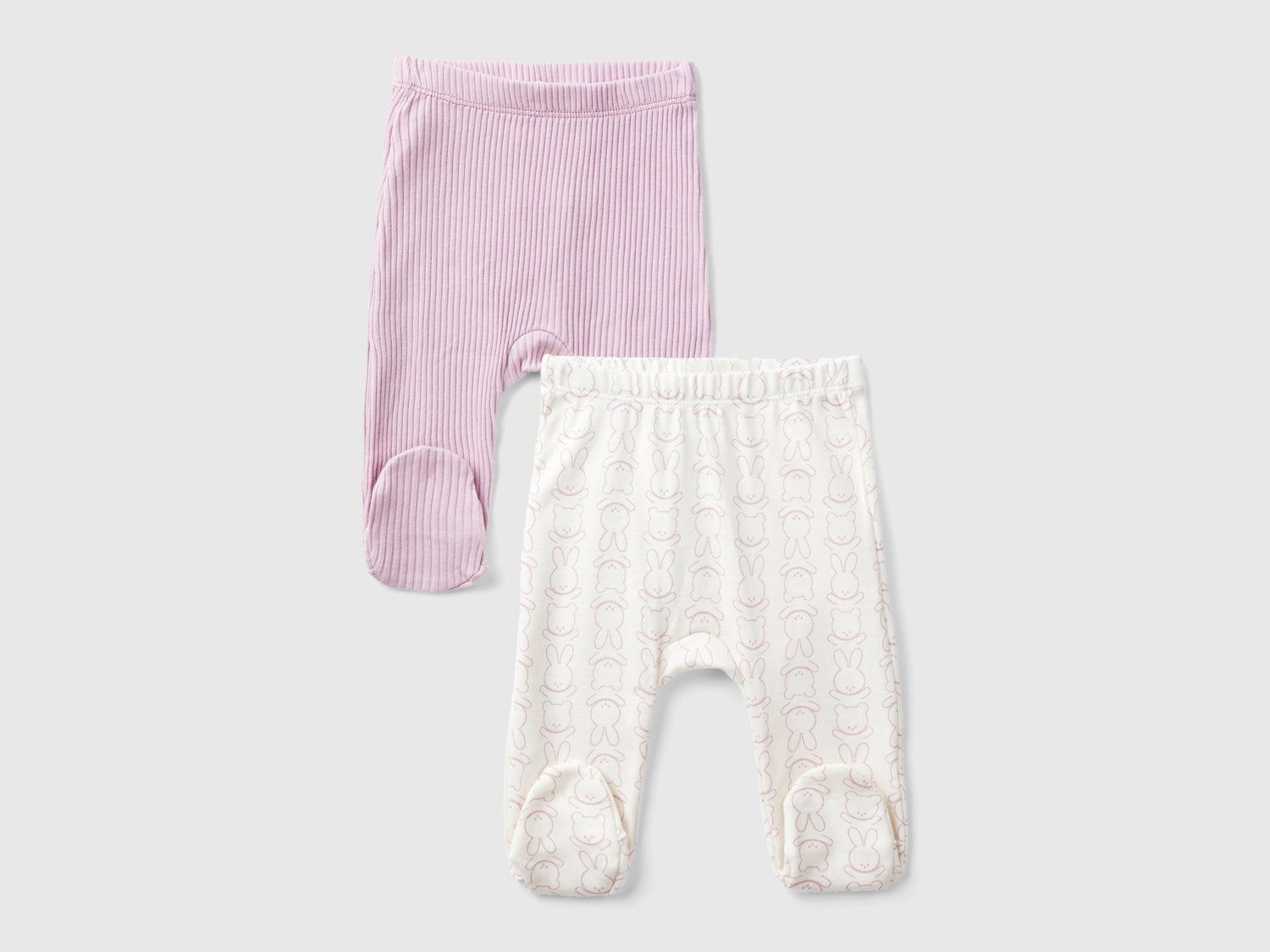 Due ghettine in cotone bio da neonato multi-color | Benetton Outlet