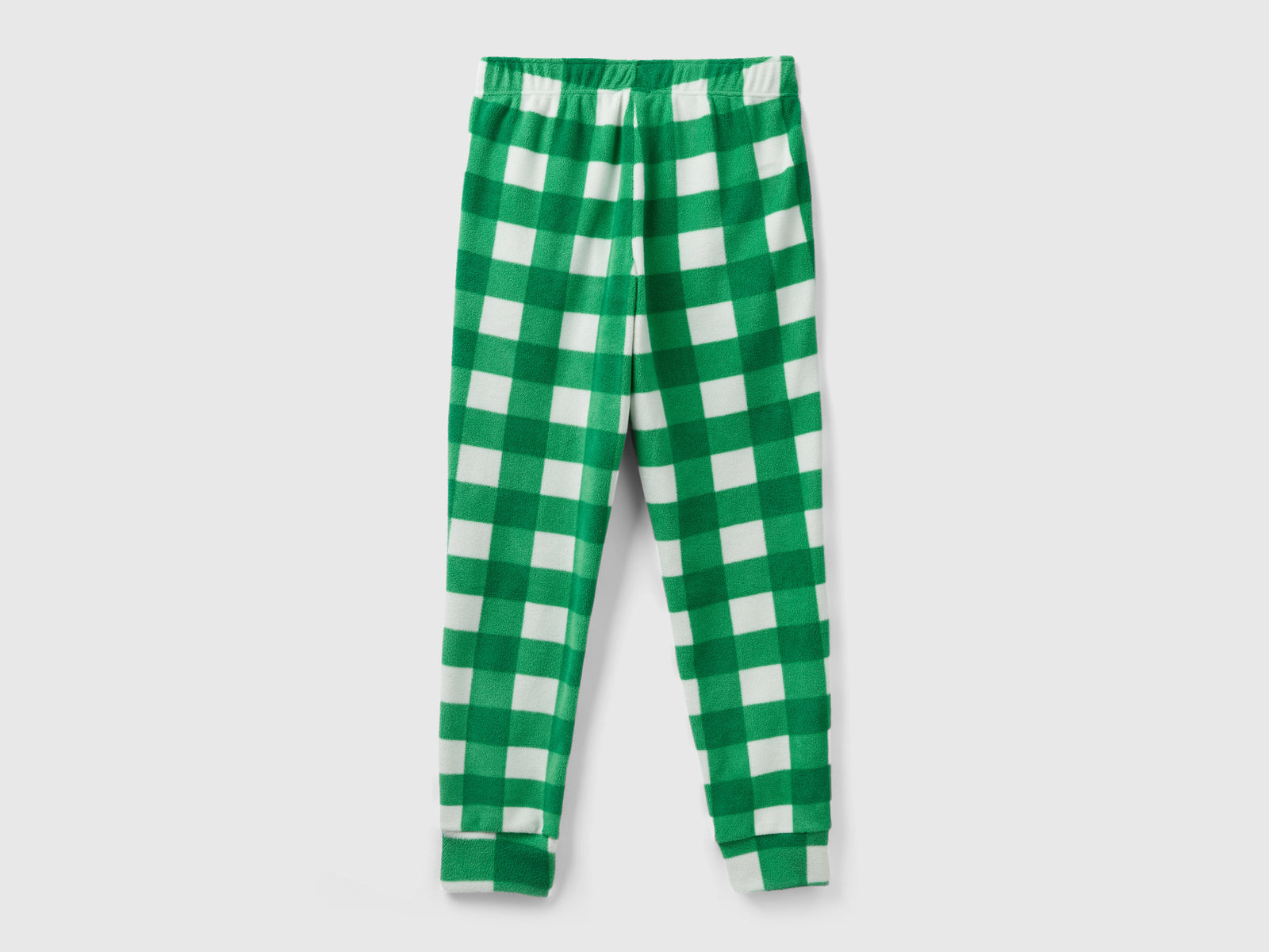 Pantaloni a quadri in pile da uomo verde 2 | Benetton Outlet