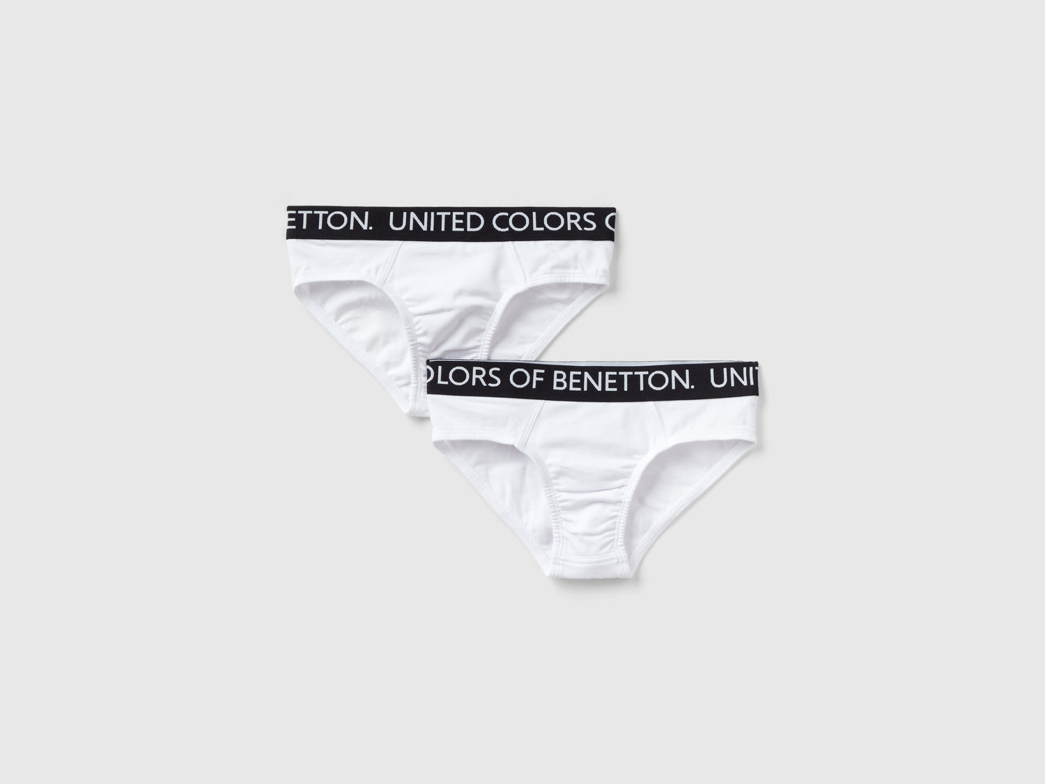 Due slip con elastico logato da bambino bianco | Benetton Outlet