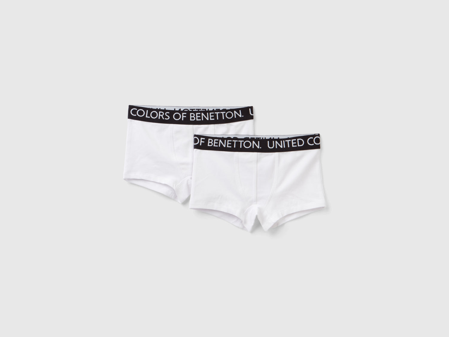 Due boxer con elastico logato da bambino bianco | Benetton Outlet