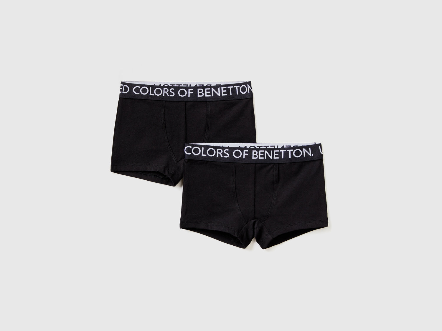 Due boxer con elastico logato da bambino nero | Benetton Outlet