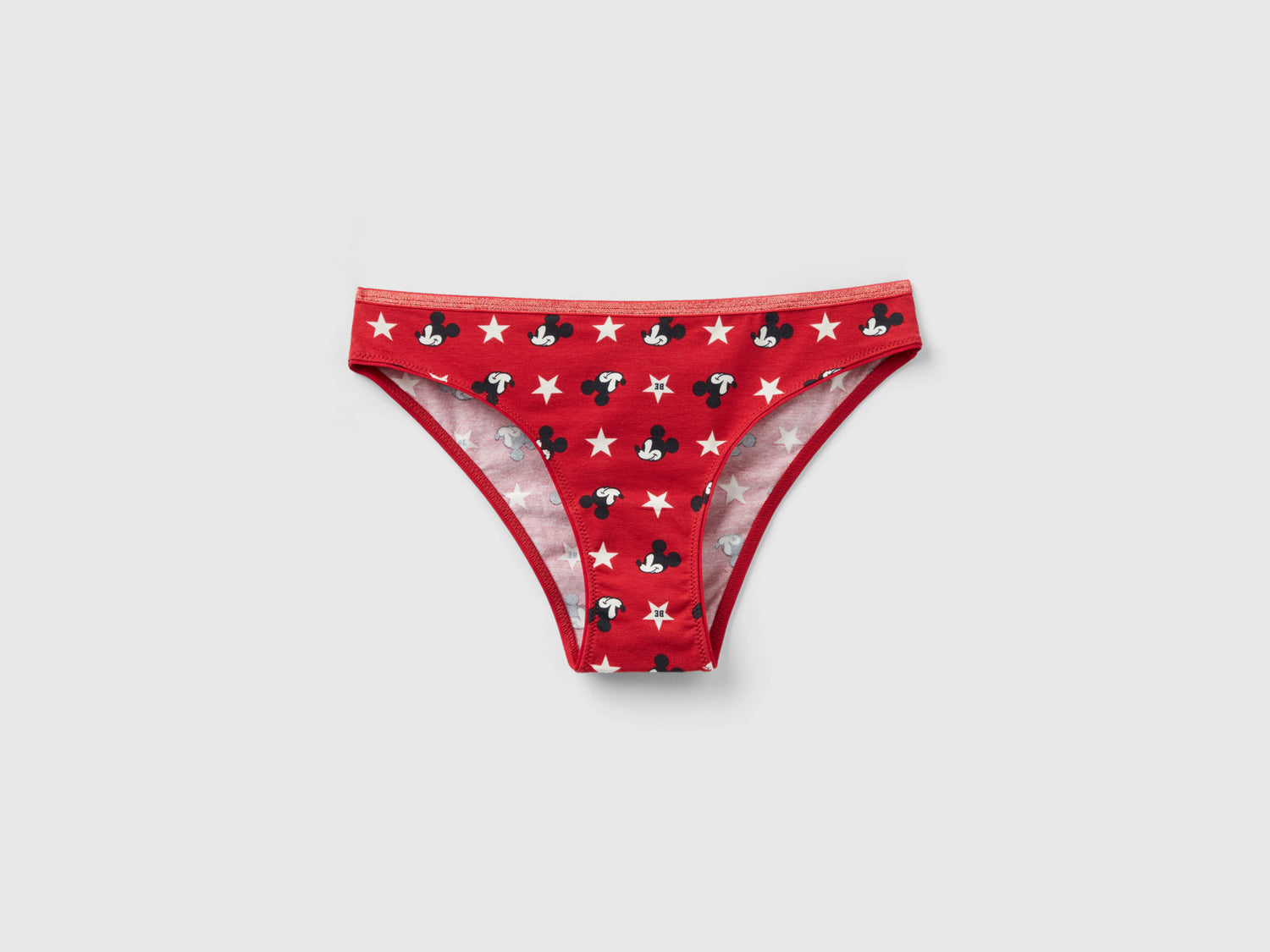 Braguita roja de Mickey Mouse con lurex da donna rosso | Benetton Outlet