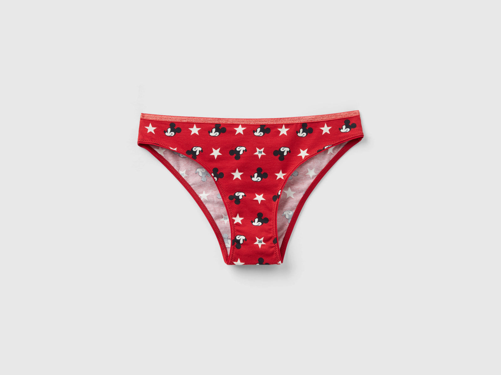 Braguita roja de Mickey Mouse con lurex da donna rosso | Benetton Outlet