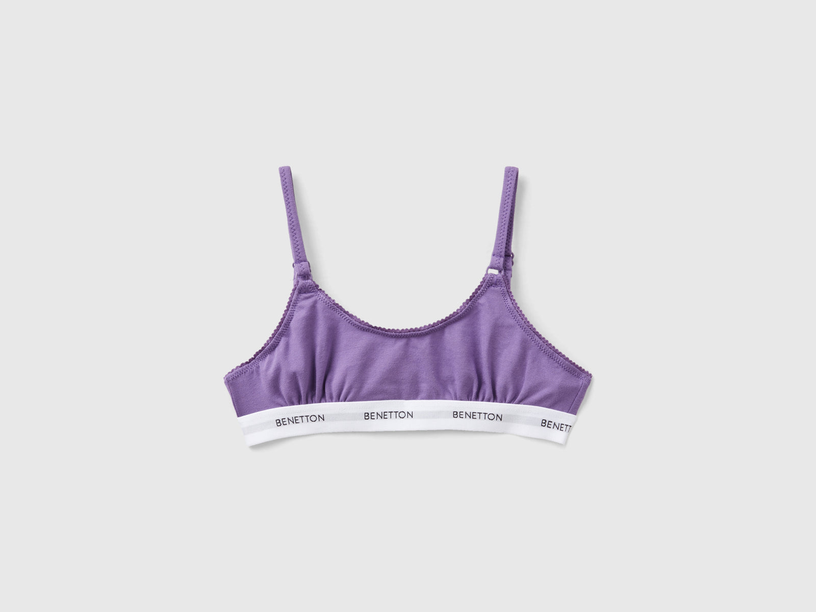 Brassiere in cotone bio stretch da bambina viola | Benetton Outlet